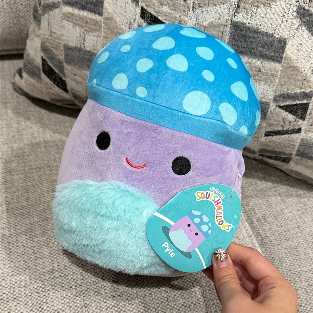 Squishmallows Blue and Lavender Mushroom Plush